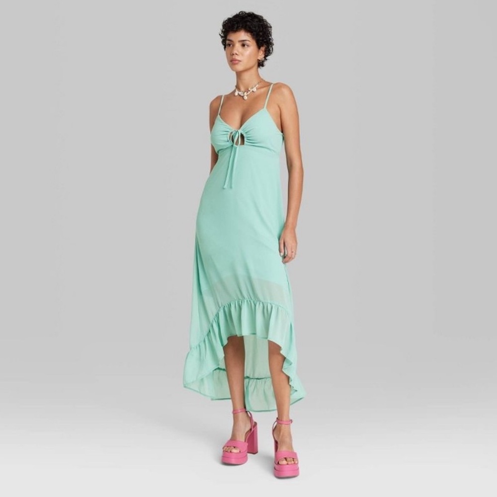 Wild Fable Aqua Green Sleeveless Dress, Large